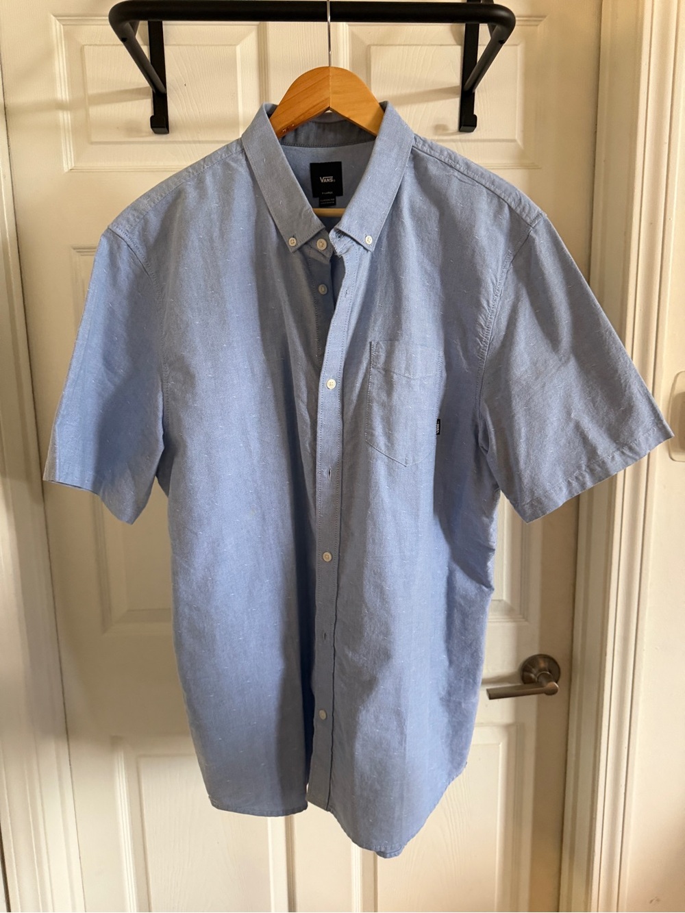 Vans Light Blue Short Sleeve Button-Down Shirt